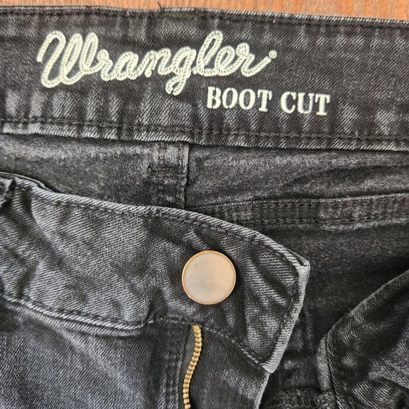 Wrangler Bootcut‎ womens black denim size 11/12 x 32 - Picture 5 of 7